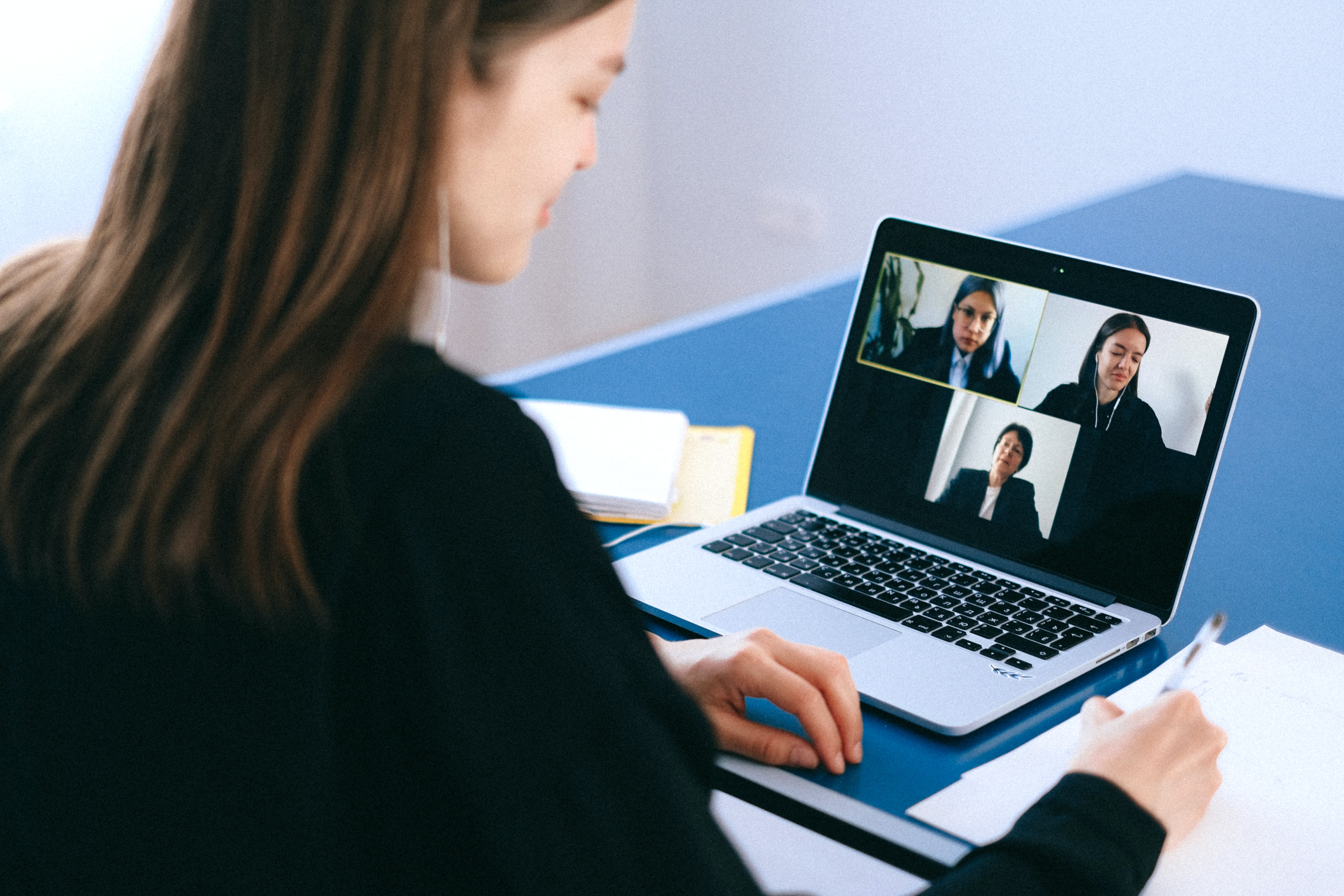 People on a Video Call Stock Photo